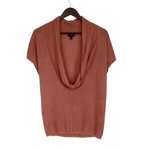 Talbots Linen Dark Coral Short Sleeve Sweater - Medium